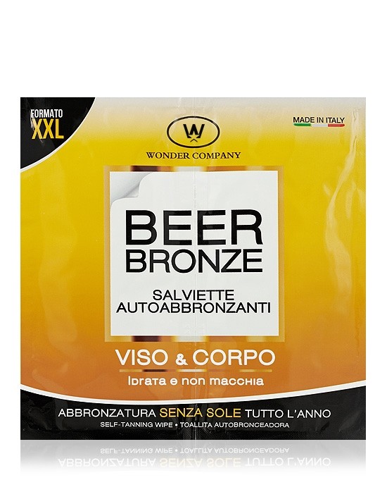 Beer Bronze, salviettine autoabbronzanti alla birra in bustina Wonder Company