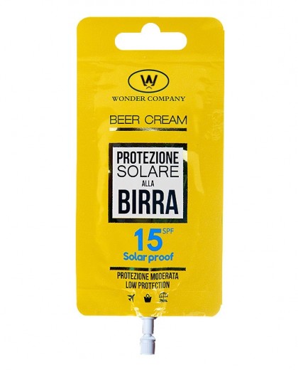 Beer Cream, SPF 15 beer sun protection in a sachet Wonder Company