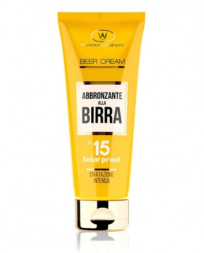 Beer Cream solar protection spf 15 tube<p>SPF 15 face and body sun cream with Beer, 100ml WONDER COMPANY