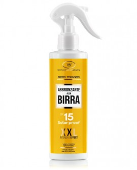 Trigger Beer 15, tanning spray with SPF15 protection filter