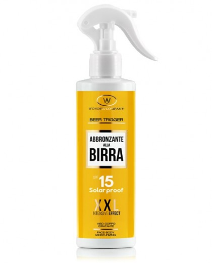 Trigger Beer 15, tanning spray with SPF15 protection filter