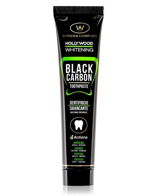 Dentifricio sbiancante nero al carbone vegetale Hollywood Whitening