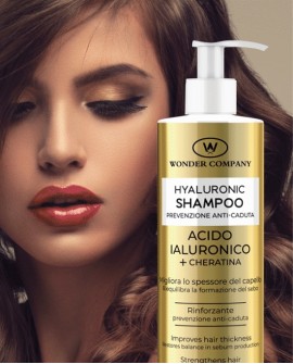 Shampoo capelli anticaduta <p>con Acido Ialuronico e Cheratina, 250ml WONDER COMPANY