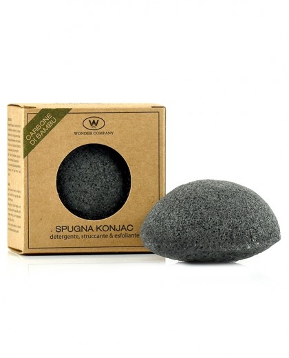 Spugna Konjac al carbone di Bambù<p>Struccante, detergente, esfoliante WONDER COMPANY