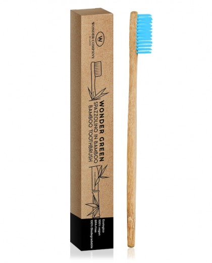 Spazzolino Bamboo Azzurro<p>100% Vegan, Biodegradabile e BPA-Free WONDER COMPANY