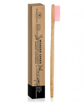 Spazzolino da denti in Bamboo vegan, setole ROSA - Wonder Company