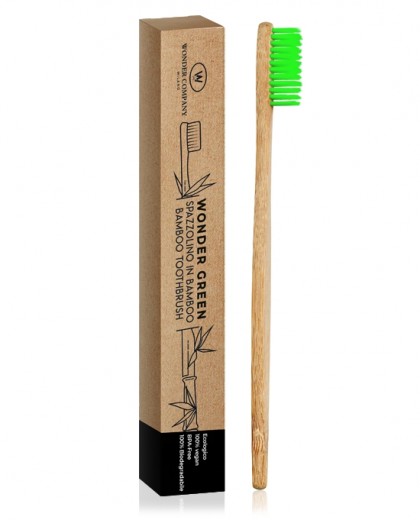 Spazzolino Bamboo Verde<p>100% Vegan, Biodegradabile e BPA-Free WONDER COMPANY