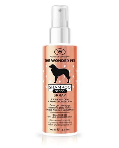 Shampoo secco Wonder Pets<p>Shampoo secco per cani, 100ml WONDER COMPANY