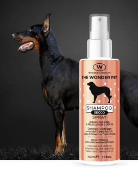 Shampoo Wonder Pet pelo corto<p>Shampoo secco per cani, 100ml WONDER COMPANY