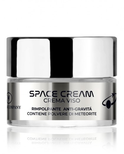 Space Cream crema viso<p>Crema viso con Polvere di Meteorite dall'effetto mineralizzante e anti-gravità.<br /> Ricca di sali minerali essenziali e amminoacidi, favorisce la riattivazione dei geni pro-giovinezza e rigenera la pelle donando un aspetto più tonico e luminoso.<br /> Idratazione profonda di lunga durata (acido Ialuronico) e aumento della produzione di collagene per una maggiore compattezza alla pelle che contrasta gli effetti della forza di gravità terrestre.<br /> Formato da 50 ml.</p> WONDER COMPANY