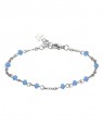 Cavigliera crystal pearls rosario in acciaio & pendente Butterfly<p>Azzurro/turchese WONDER COMPANY