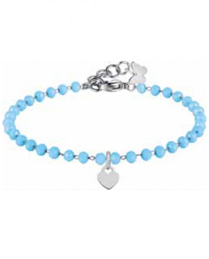 Cavigliera crystal pearls rosario in acciaio & pendente Butterfly<p>Azzurro WONDER COMPANY