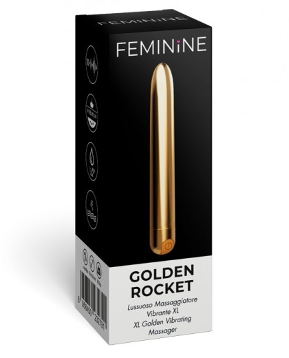 Feminine Golden Rocket XL<p>Vibromassaggiatore 10 intensità WONDER COMPANY