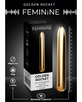 Feminine Golden Rocket XL<p>Vibromassaggiatore 10 intensità WONDER COMPANY