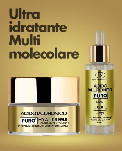 Set viso Acido Ialuronico crema+siero<p>Ultra-idratante multi-molecolare WONDER COMPANY