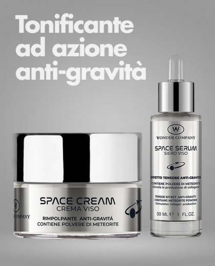 Set viso Space crema+siero<p>Tonificante + Azione anti-gravità con Derma Roller in regalo WONDER COMPANY