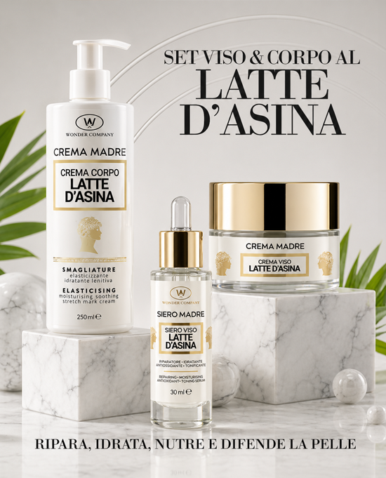 Kit creme e siero viso e corpo al latte d'Asina, Wonder Company